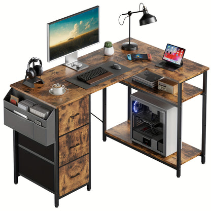 Scrivania angolare, Nero per smart working e ufficio – vista dettagliata 22