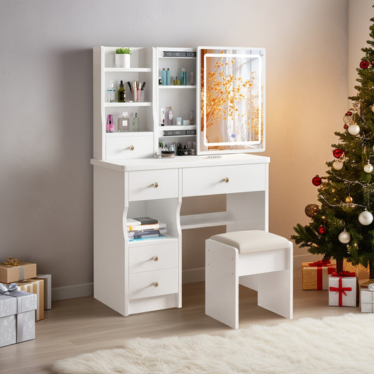Scrivania per computer, Bianco per smart working e ufficio – vista principale