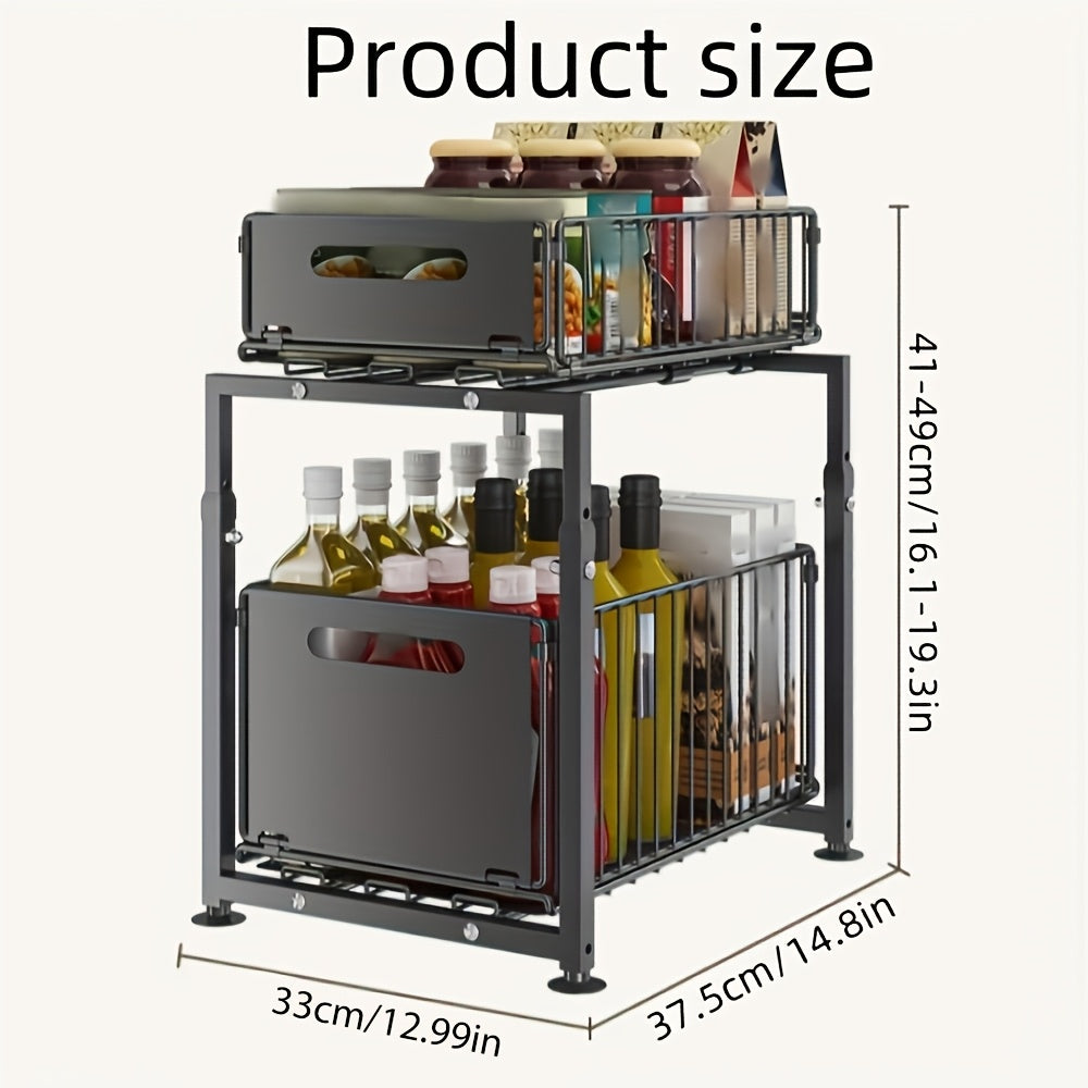 Scrivania per computer, Organizzatore a 2 ripiani per sottolavello per smart working e ufficio – vista dettagliata 3