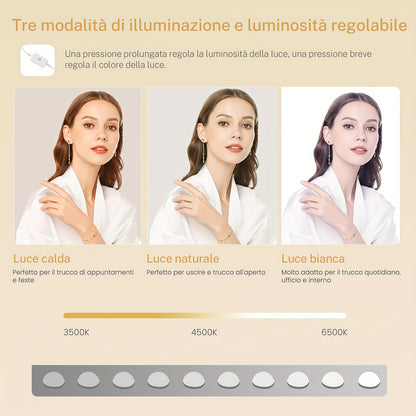 Scrivania per computer, tavolo da trucco con 12 luci LED per ufficio – vista dettagliata 3