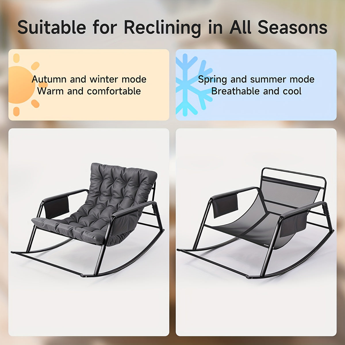 Sedia a dondolo, 158.76KG per relax e riposo – vista dettagliata 6