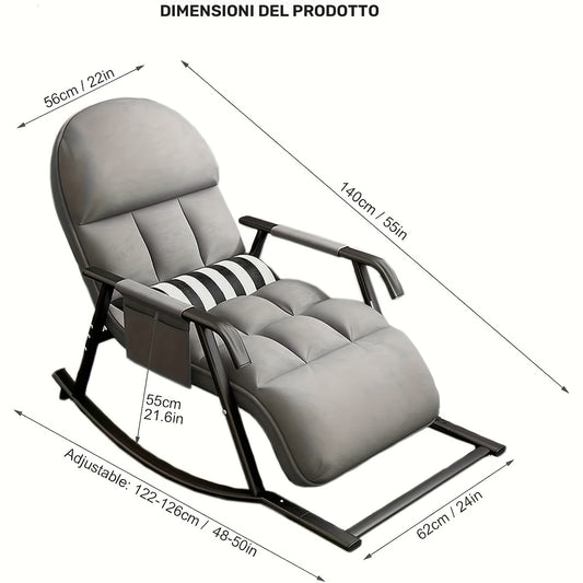 Sedia a dondolo, Grigio per seduta e casa – vista principale