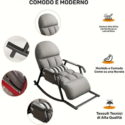 Sedia a dondolo, Grigio per seduta e casa – vista dettagliata 2