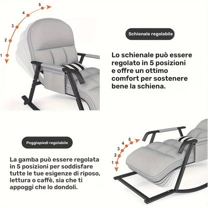 Sedia a dondolo, Grigio per seduta e casa – vista dettagliata 5