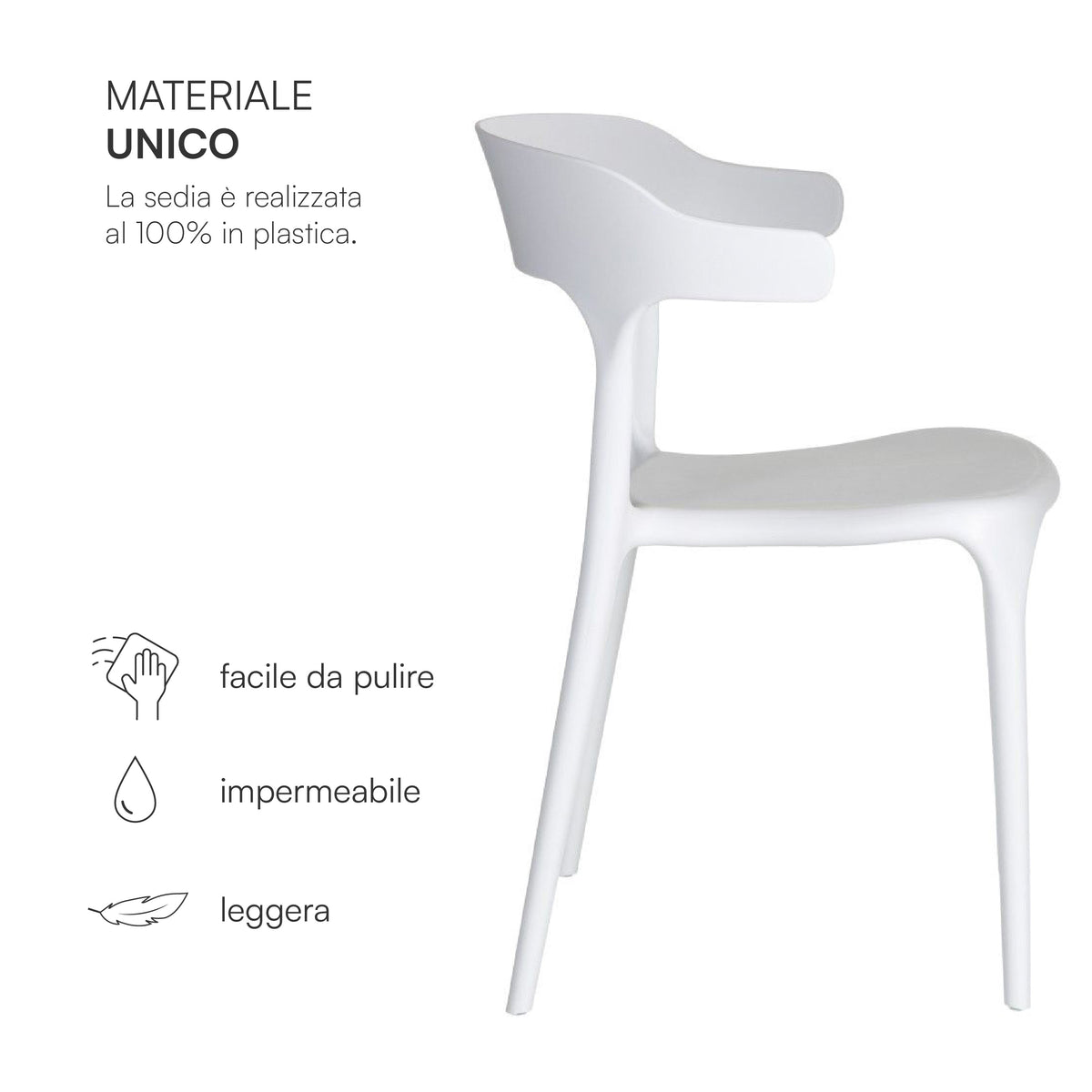 Sedia, BIANCO per seduta – vista dettagliata 30