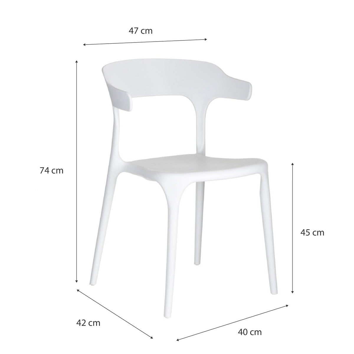 Sedia, BIANCO per seduta – vista dettagliata 31