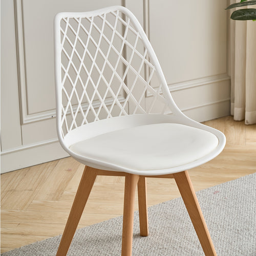 Sedia da pranzo, Bianco per relax e riposo – vista principale
