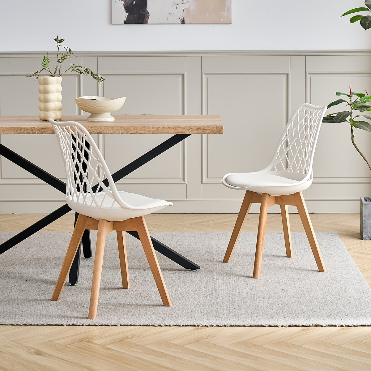 Sedia da pranzo, Bianco per relax e riposo – vista dettagliata 11