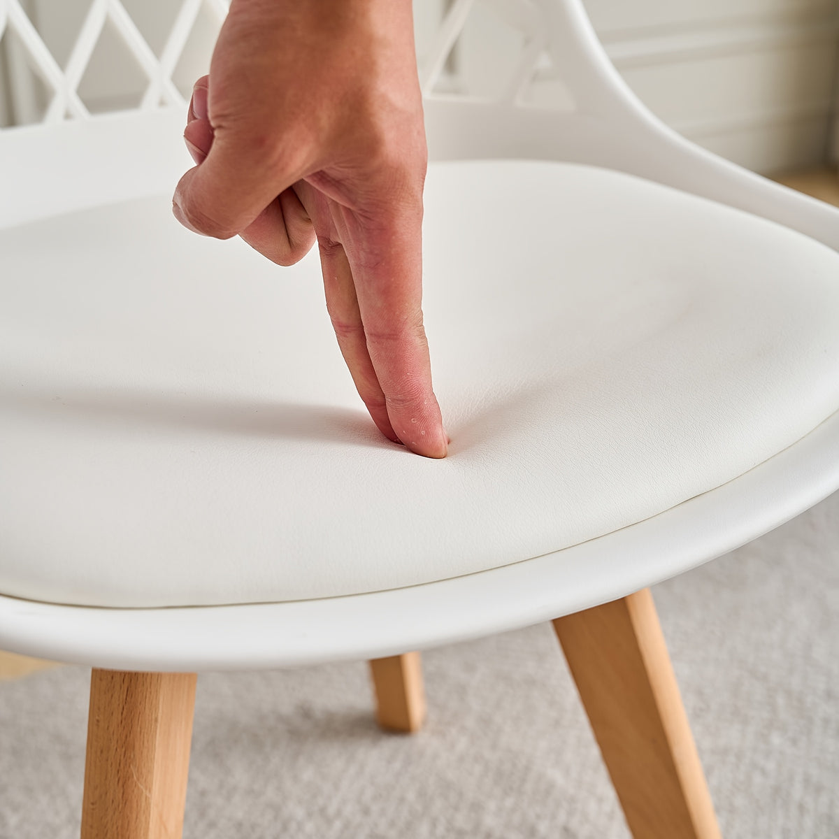 Sedia da pranzo, Bianco per relax e riposo – vista dettagliata 13