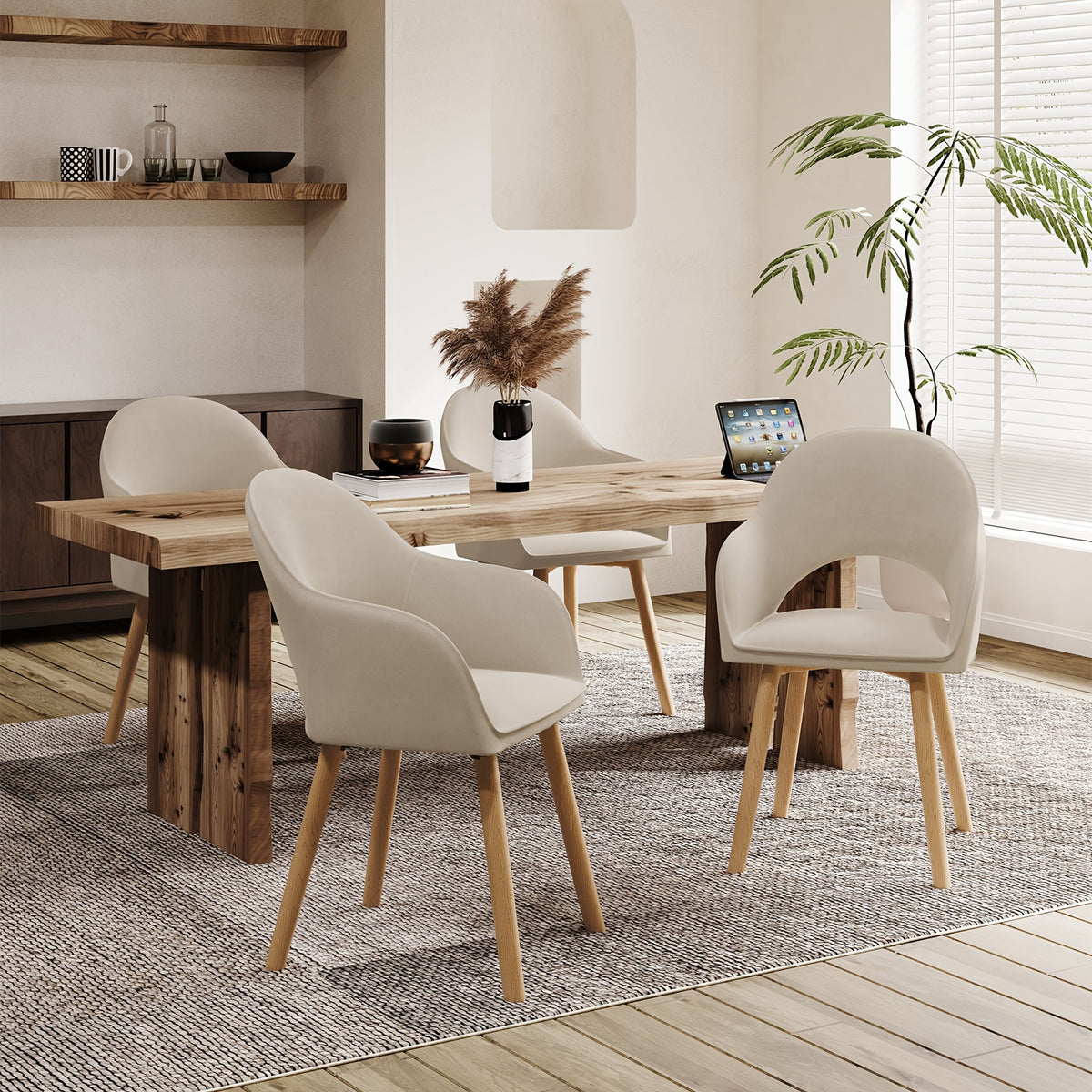 Sedia da pranzo, Grigio Velluto per seduta e soggiorno – vista dettagliata 19