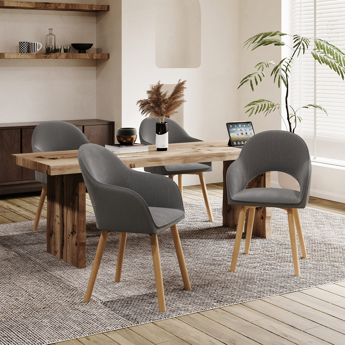Sedia da pranzo, Grigio Velluto per seduta e soggiorno – vista dettagliata 20