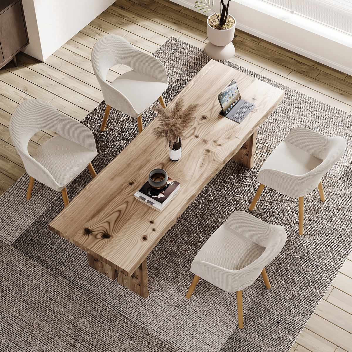 Sedia da pranzo, Grigio Velluto per seduta e soggiorno – vista dettagliata 21