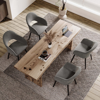 Sedia da pranzo, Grigio Velluto per seduta e soggiorno – vista dettagliata 23