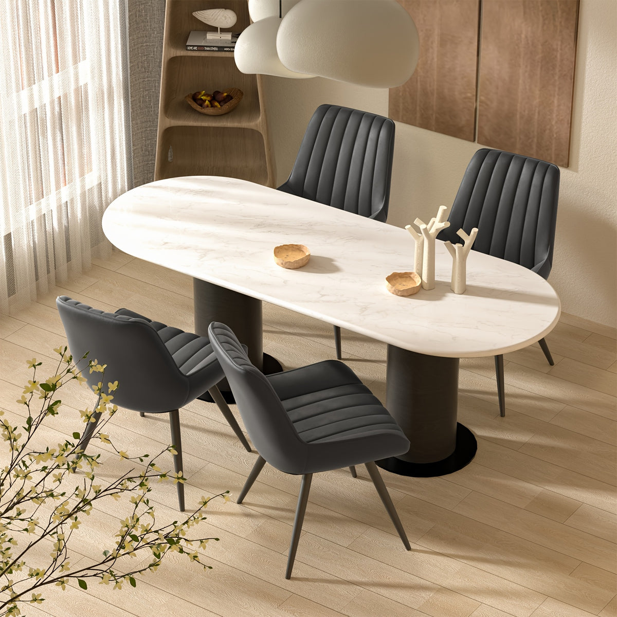 Sedia da pranzo, Nero per relax e riposo – vista dettagliata 4