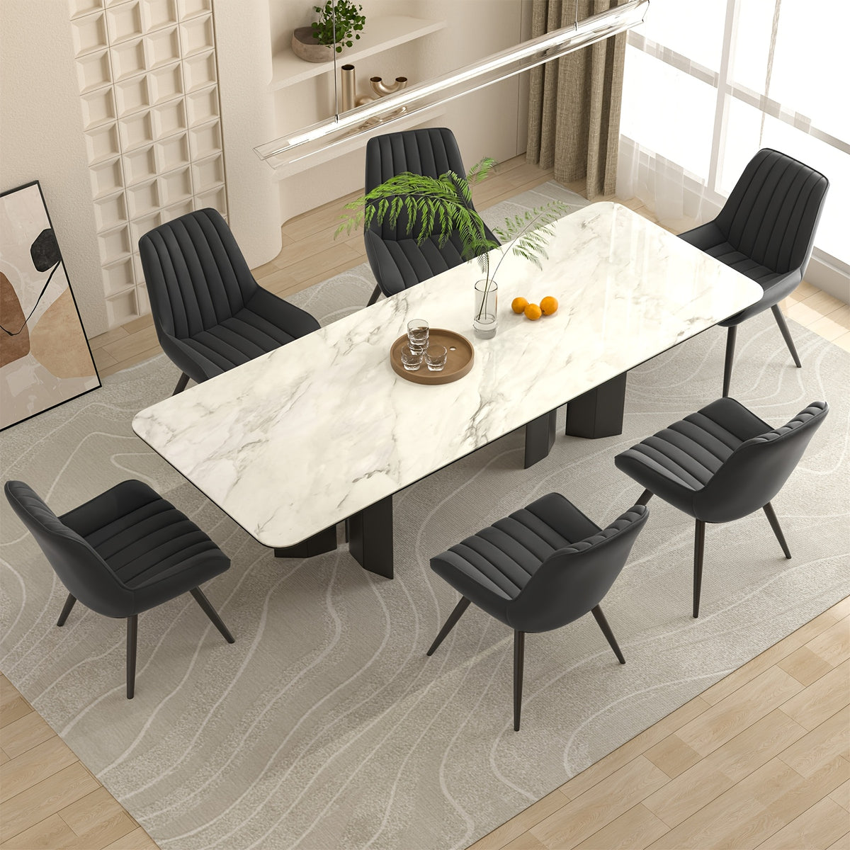Sedia da pranzo, Nero per relax e riposo – vista dettagliata 6