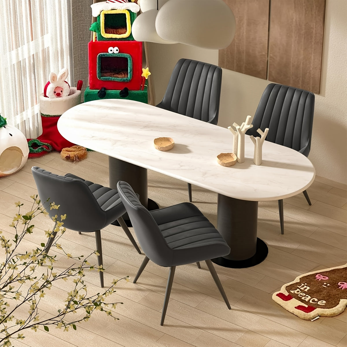 Sedia da pranzo, Nero per relax e riposo – vista dettagliata 12