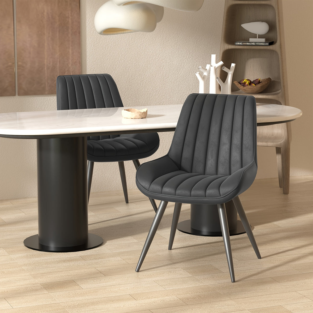 Sedia da pranzo, Nero per relax e riposo – vista dettagliata 22