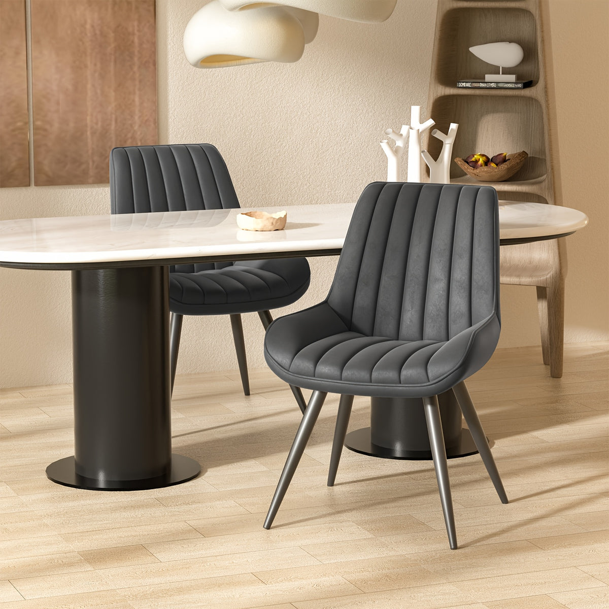 Sedia da pranzo, Nero per relax e riposo – vista dettagliata 23
