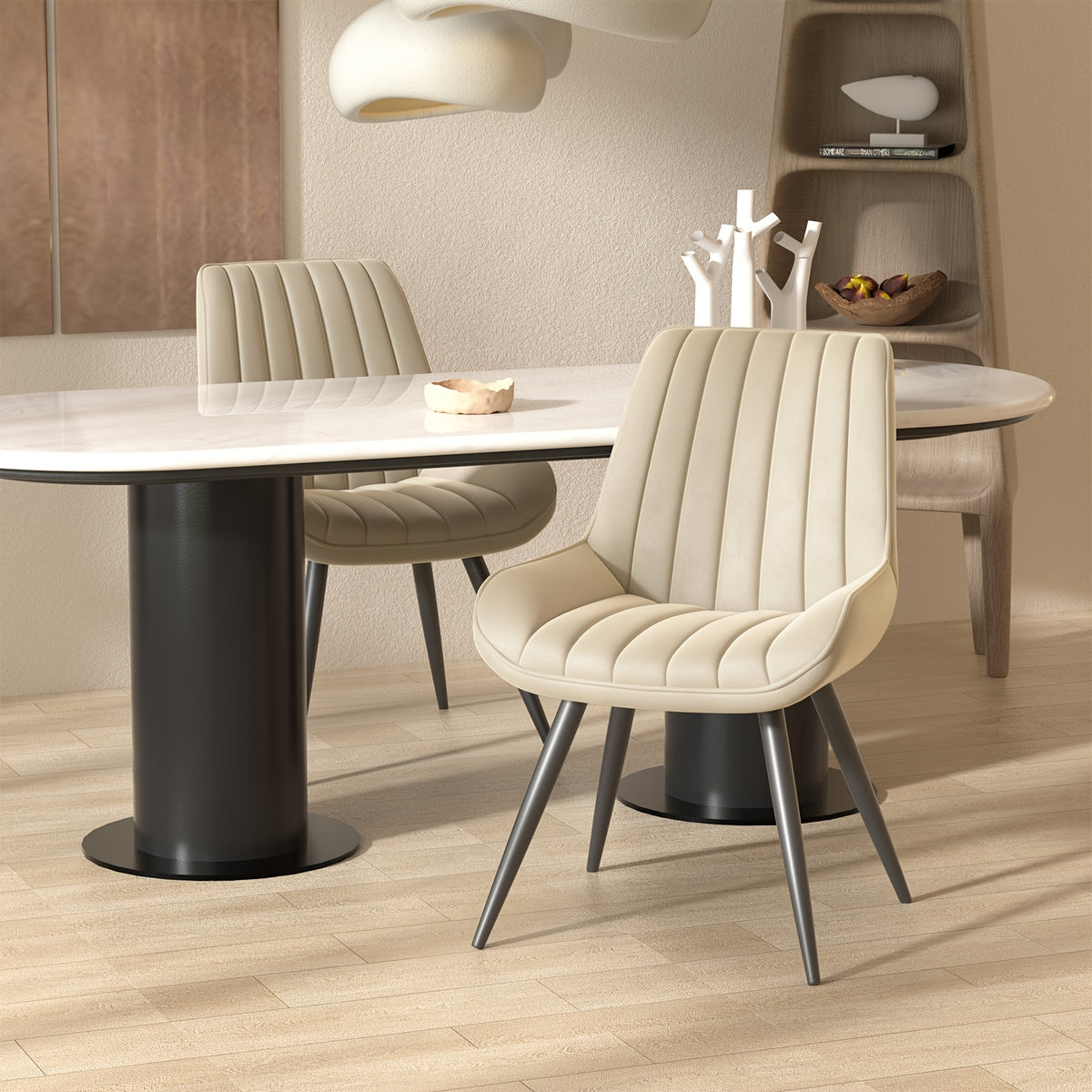 Sedia da pranzo, Nero per relax e riposo – vista dettagliata 24