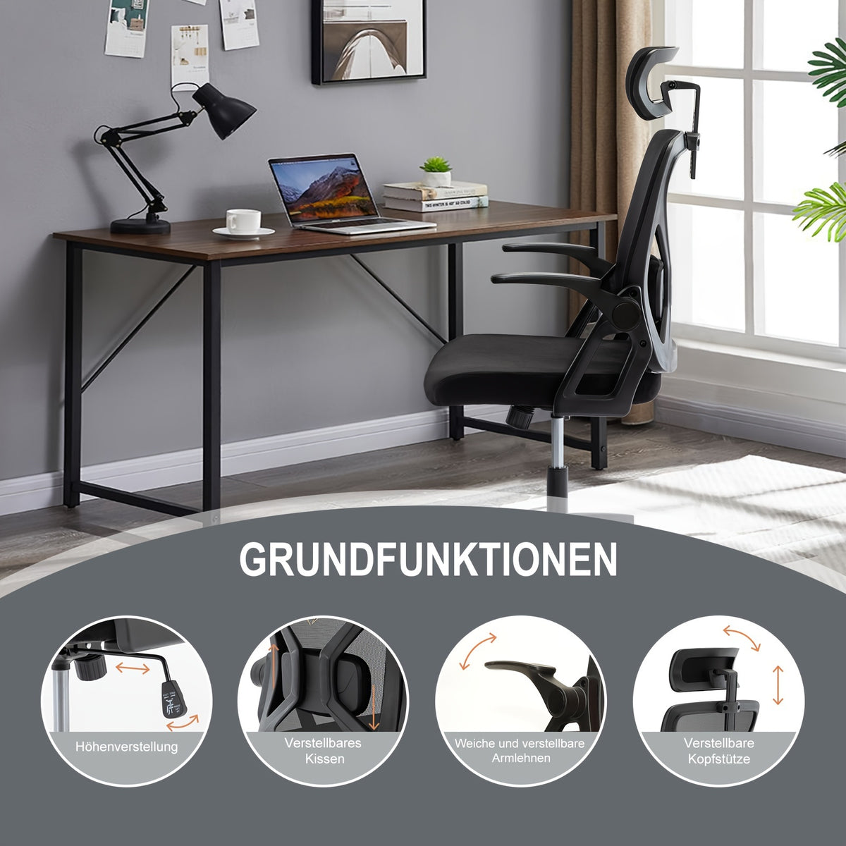 Sedia da ufficio, 150kg per smart working e ufficio – vista dettagliata 7