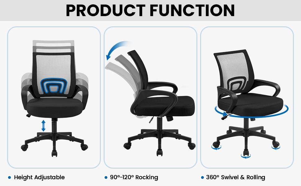 Sedia da ufficio, Blu per ufficio e smart working – vista dettagliata 22