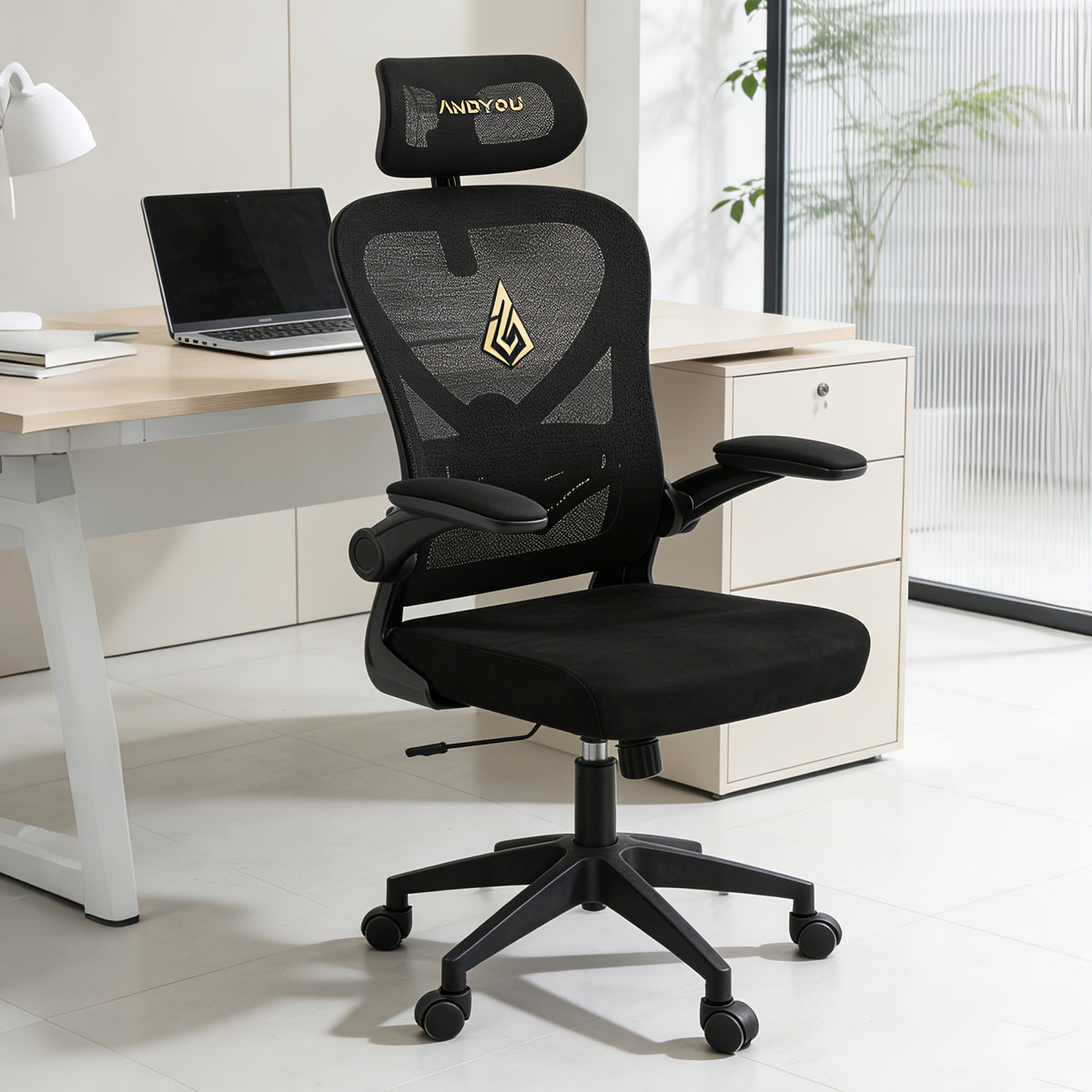 Sedia da ufficio, Nero per smart working e studio a casa – vista dettagliata 6