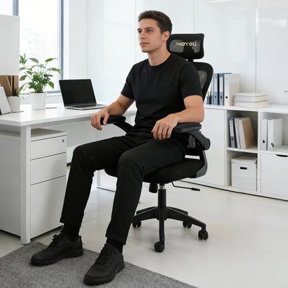 Sedia da ufficio, Nero per smart working e studio a casa – vista dettagliata 7