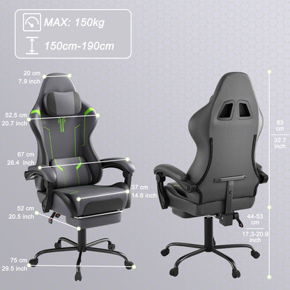 Sedia gaming, 150 kg per gaming e postazione PC – vista dettagliata 4