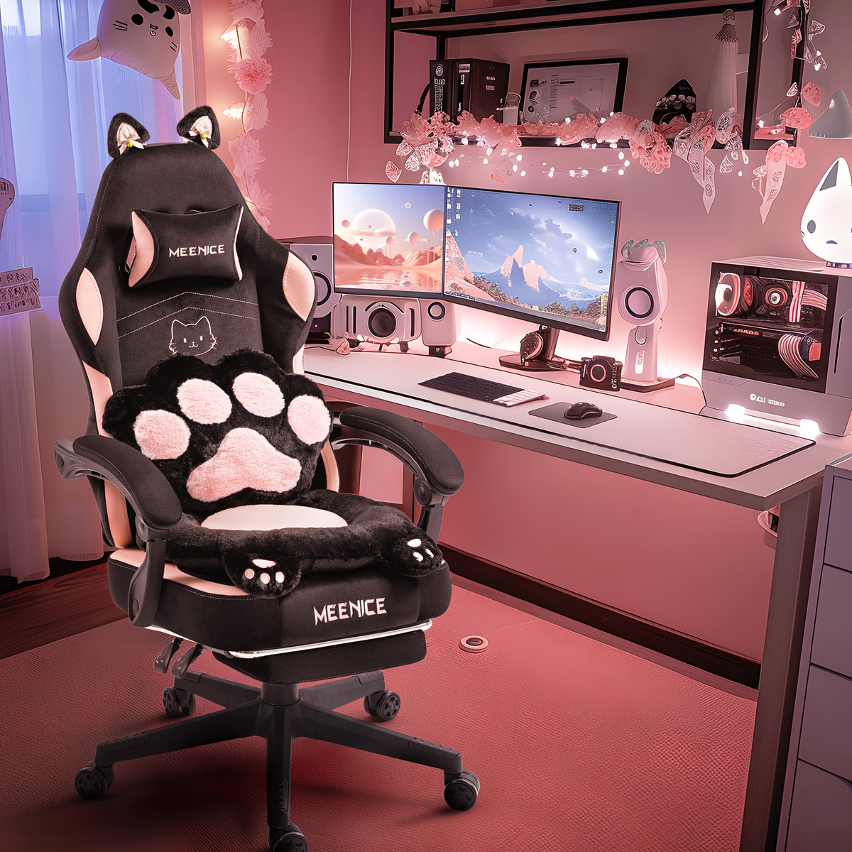 Sedia gaming, Bianco e nero per gaming – vista principale