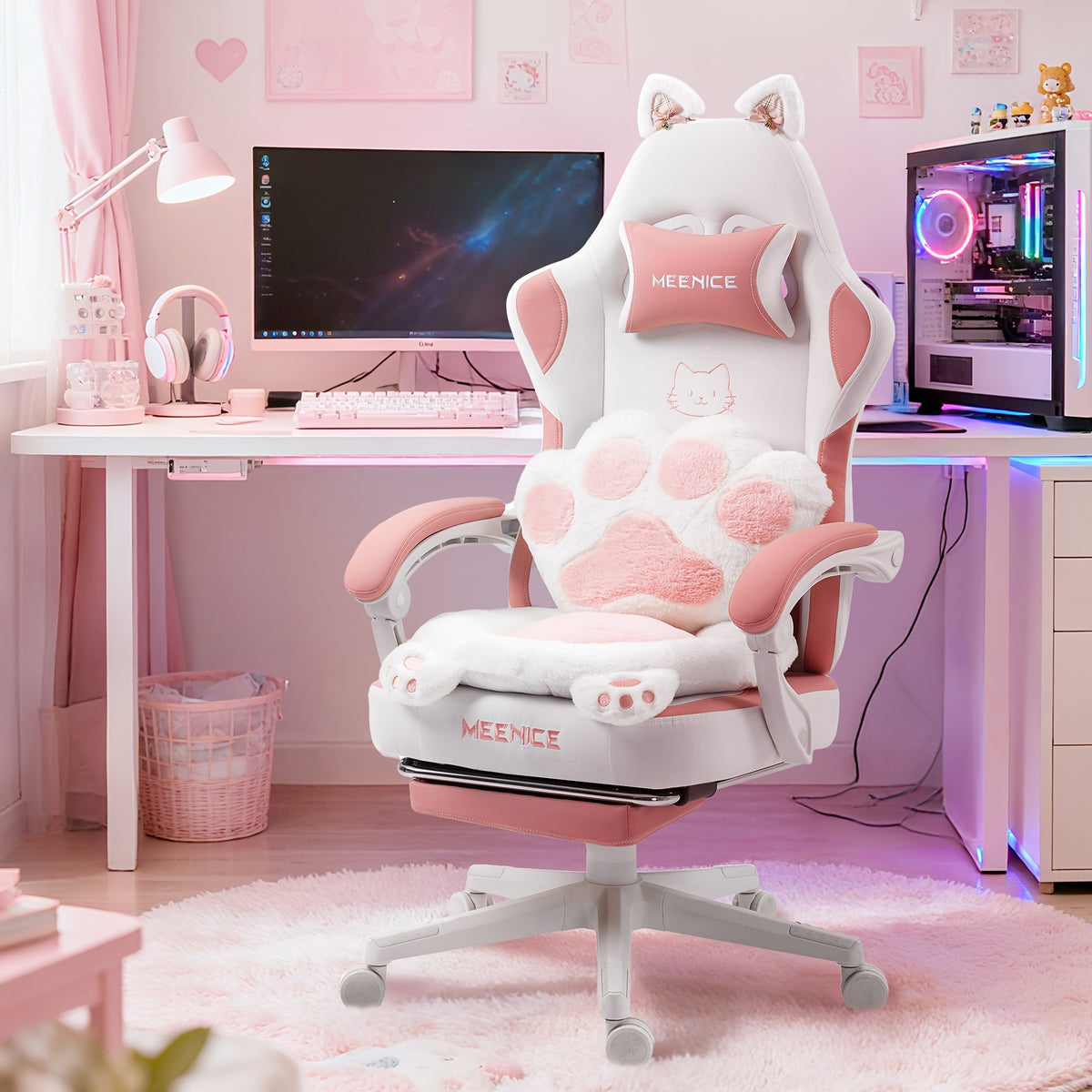 Sedia gaming, Bianco e nero per gaming – vista dettagliata 5