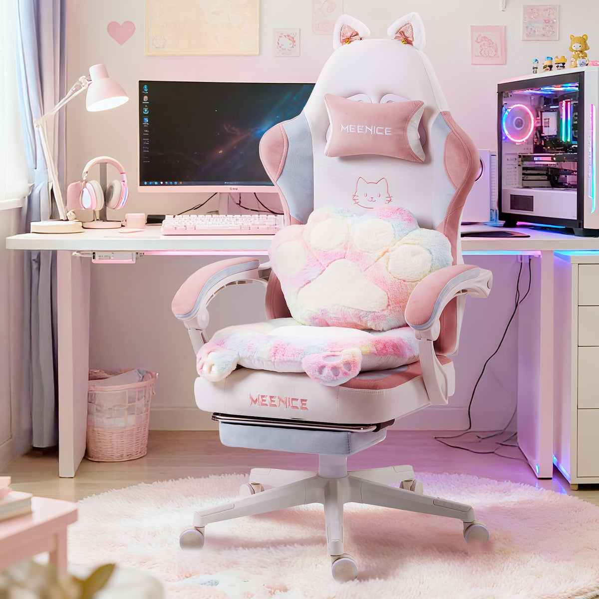 Sedia gaming, Bianco e nero per gaming – vista dettagliata 10