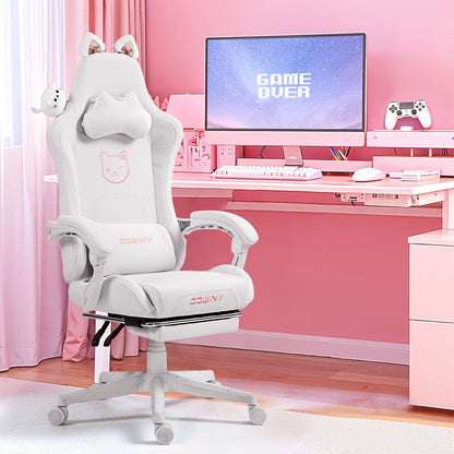 Sedia gaming, Gatto Bianco per gaming e ufficio – vista dettagliata 6
