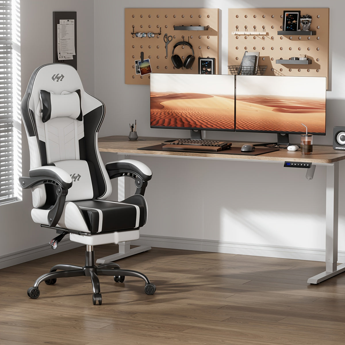 Sedia gaming, Nero rosso per gaming e postazione PC – vista dettagliata 2
