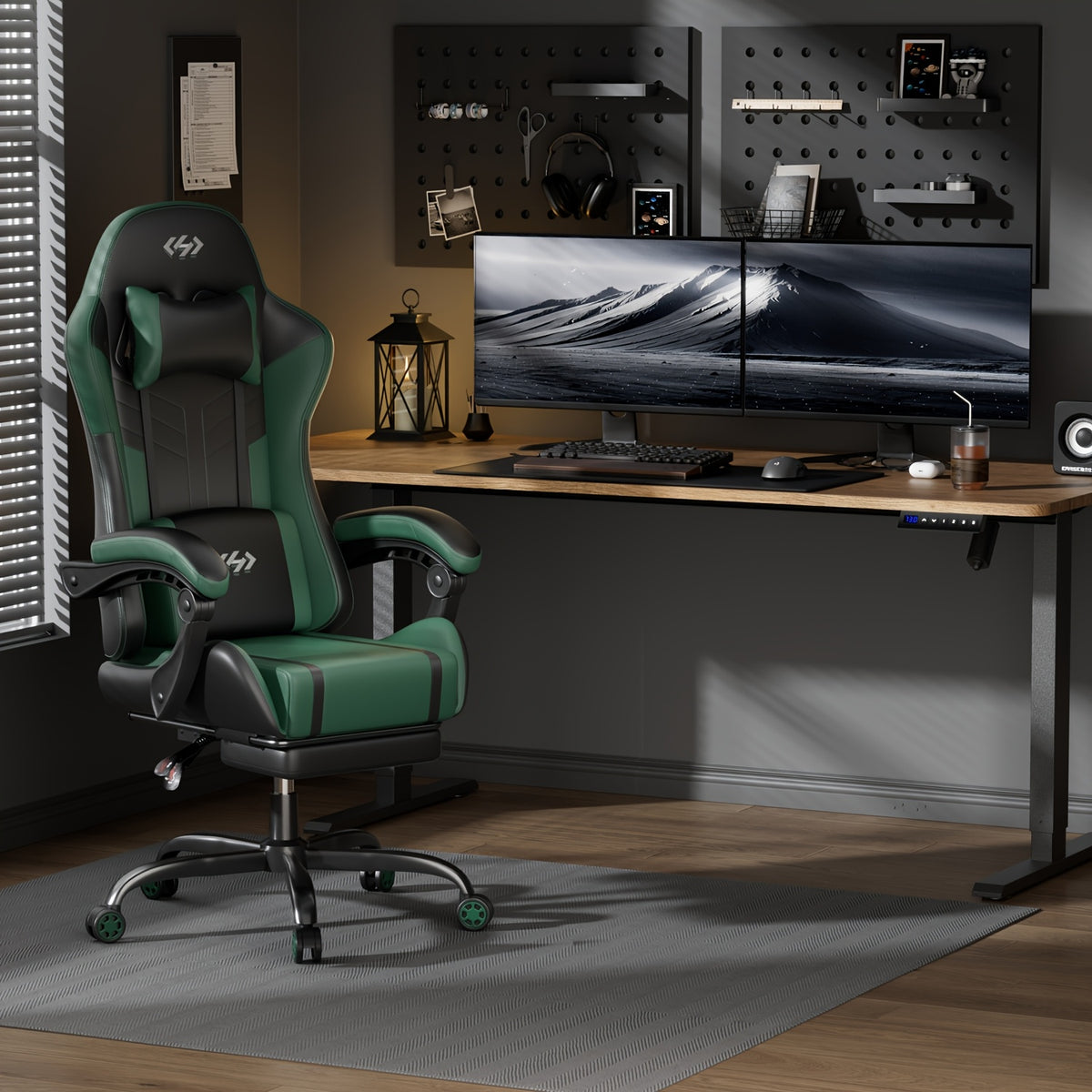 Sedia gaming, Nero rosso per gaming e postazione PC – vista dettagliata 5