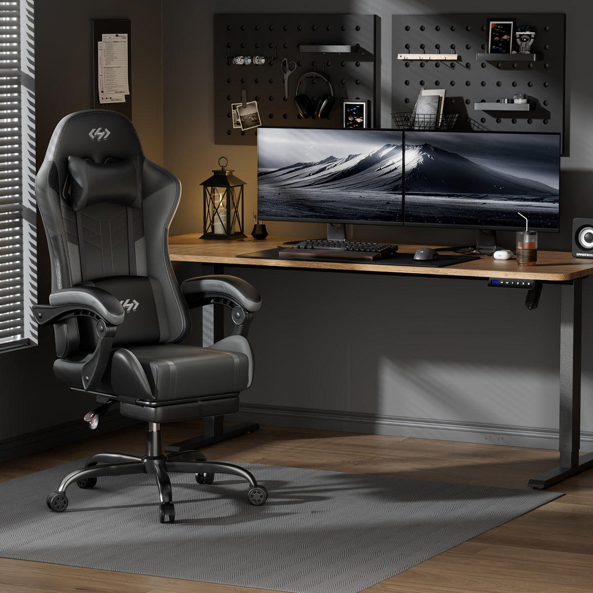 Sedia gaming, Nero rosso per gaming e postazione PC – vista dettagliata 11