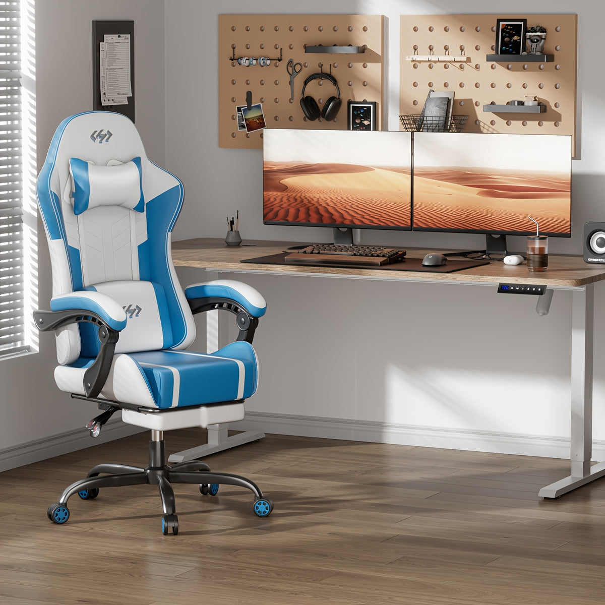 Sedia gaming, Nero rosso per gaming e postazione PC – vista dettagliata 13