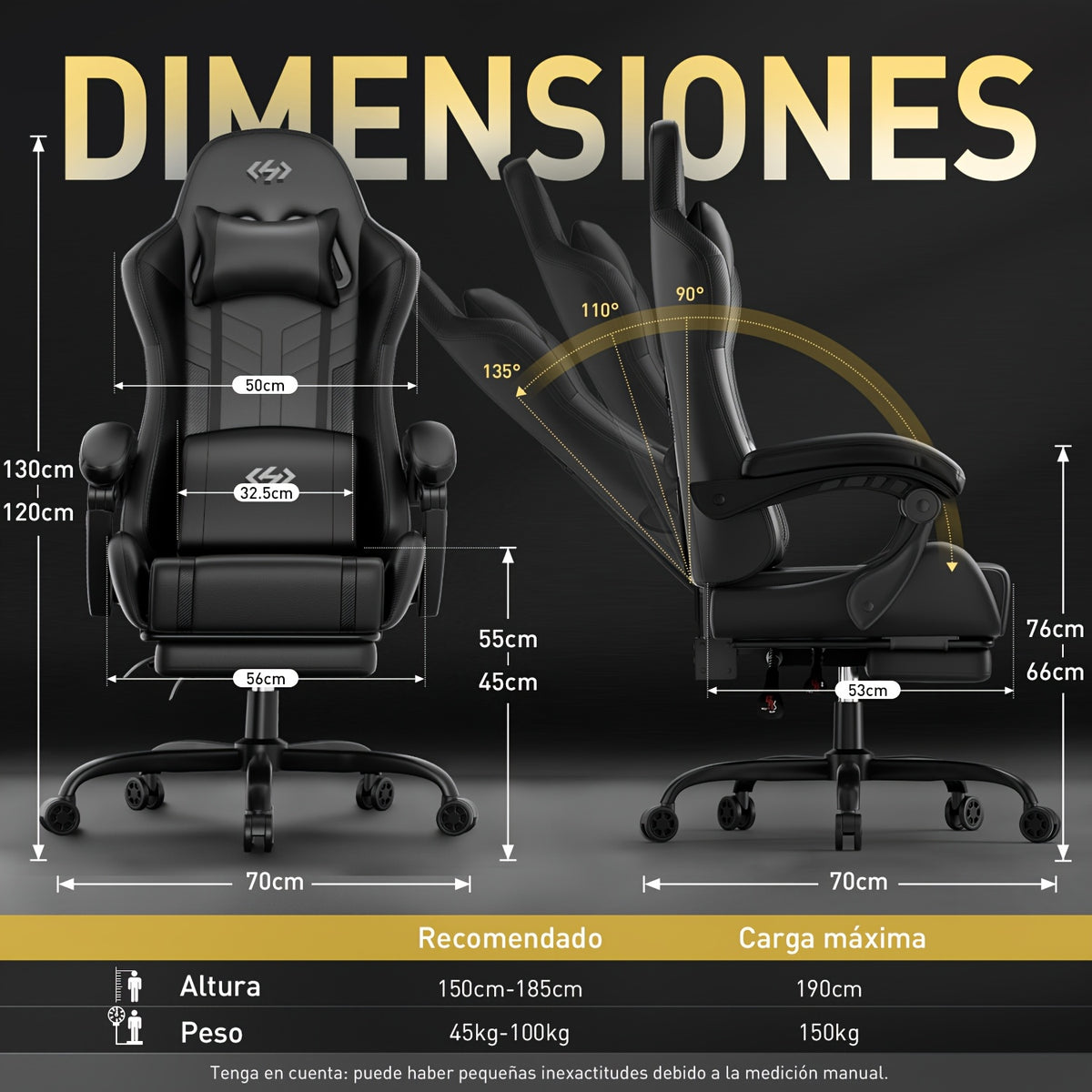 Sedia gaming, Nero rosso per gaming e postazione PC – vista dettagliata 19