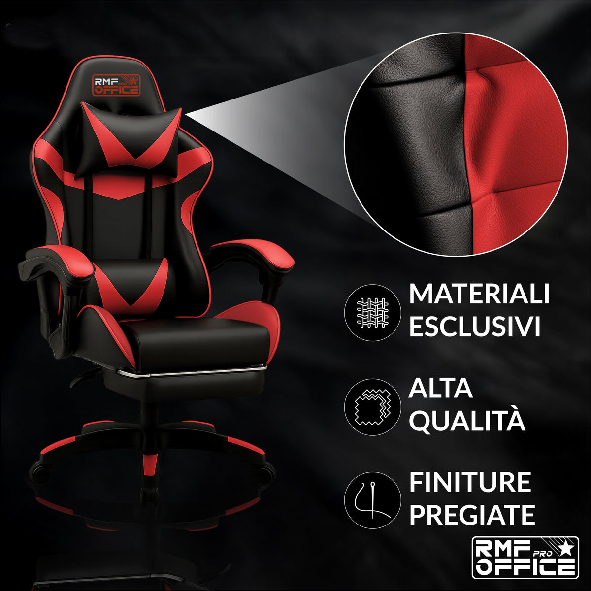 Sedia gaming, regolabile per postazione PC – vista dettagliata 11