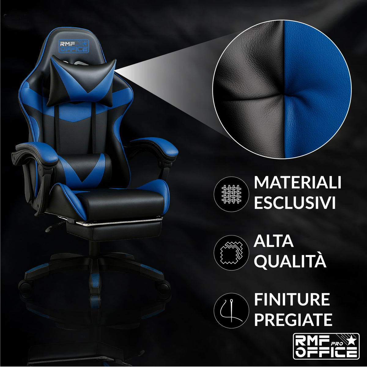 Sedia gaming, regolabile per postazione PC – vista dettagliata 20