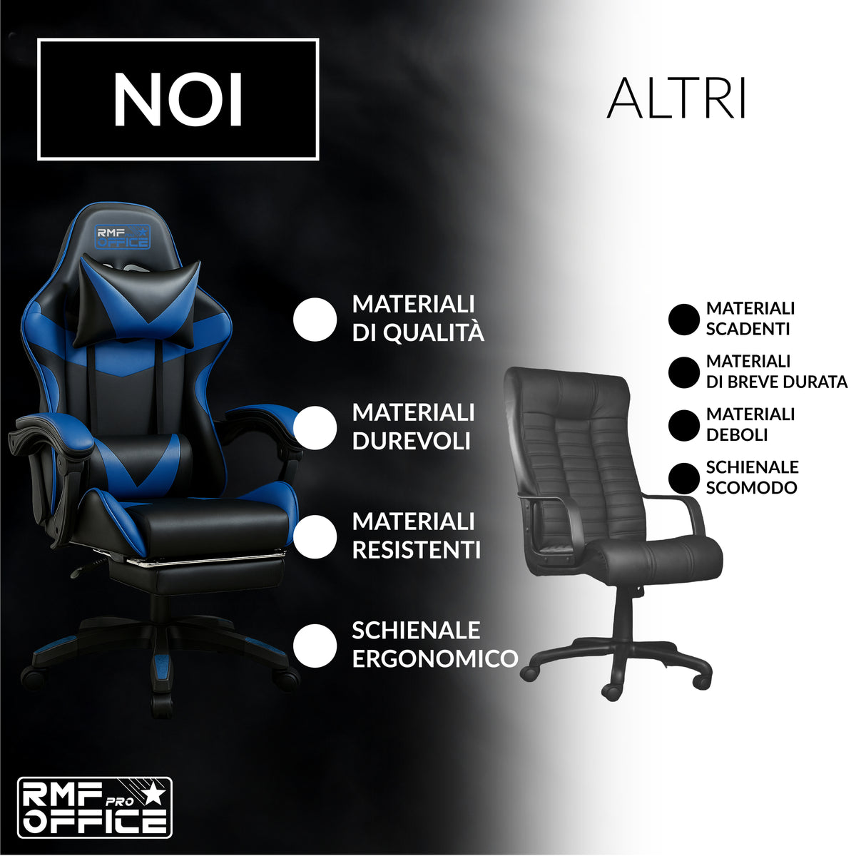 Sedia gaming, regolabile per postazione PC – vista dettagliata 27