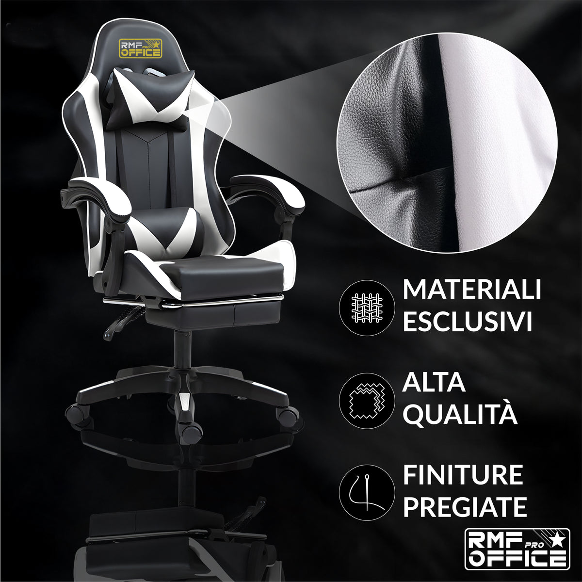 Sedia gaming, regolabile per postazione PC – vista dettagliata 29