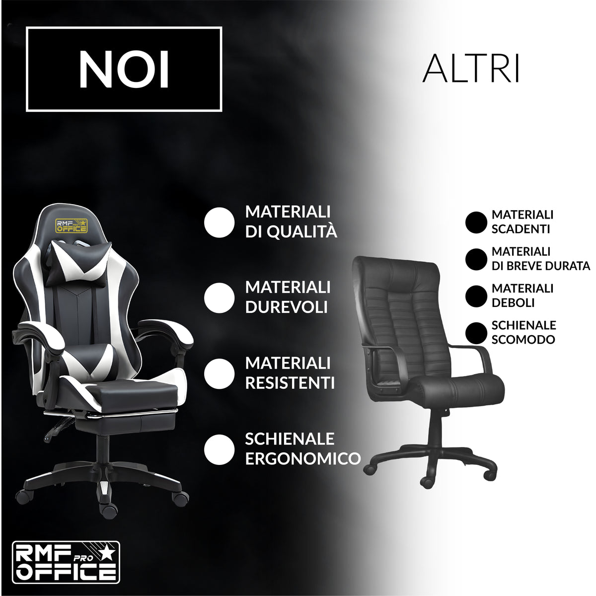 Sedia gaming, regolabile per postazione PC – vista dettagliata 36