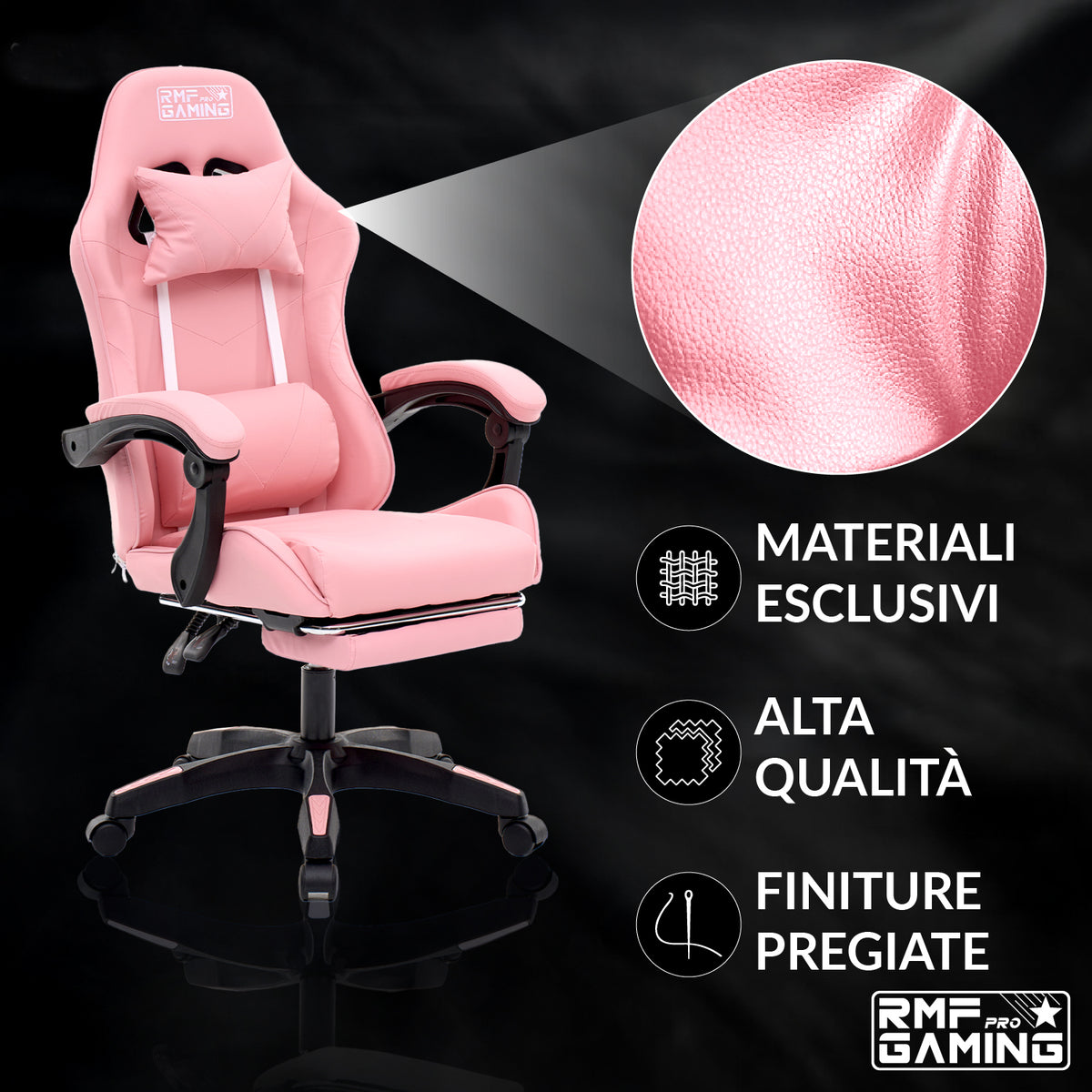 Sedia gaming, regolabile per postazione PC – vista dettagliata 38