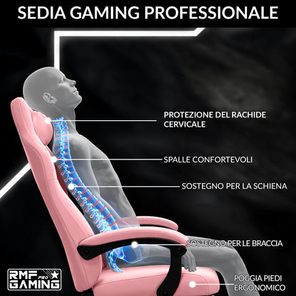 Sedia gaming, regolabile per postazione PC – vista dettagliata 39