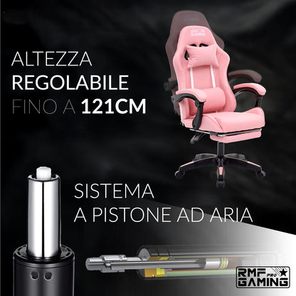 Sedia gaming, regolabile per postazione PC – vista dettagliata 42