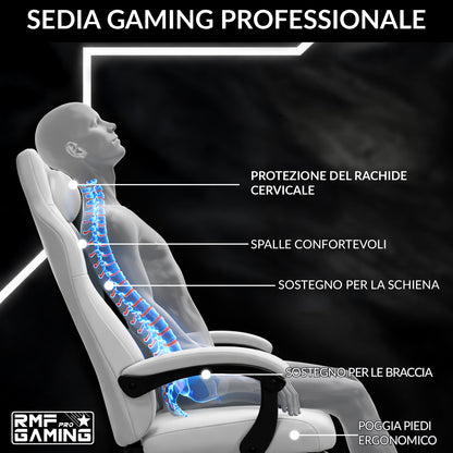 Sedia gaming, regolabile per postazione PC – vista dettagliata 45