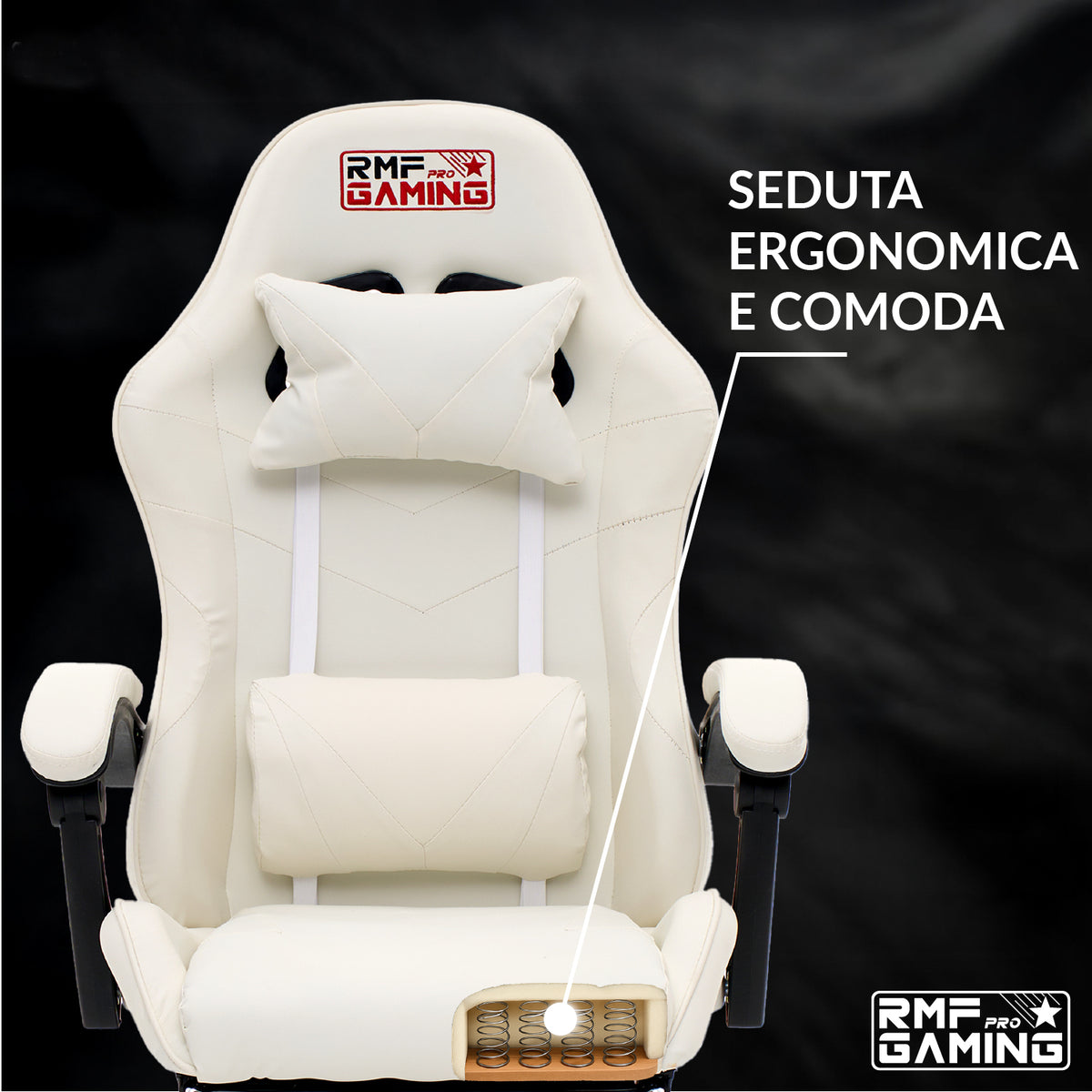 Sedia gaming, regolabile per postazione PC – vista dettagliata 47
