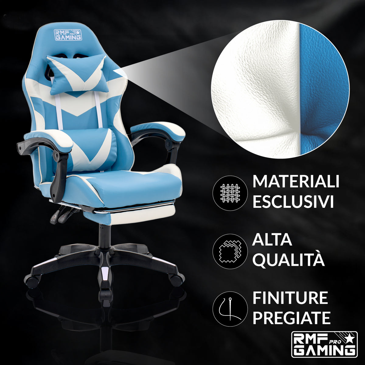 Sedia gaming, regolabile per postazione PC – vista dettagliata 51