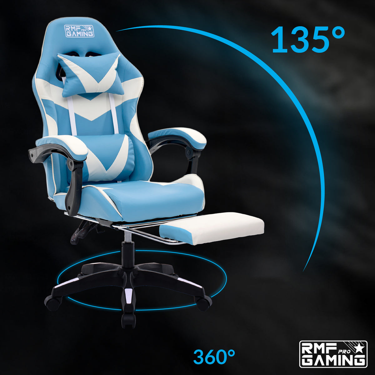 Sedia gaming, regolabile per postazione PC – vista dettagliata 53