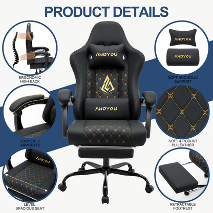 Sedia gaming, regolabile per postazione PC e gaming – vista dettagliata 10